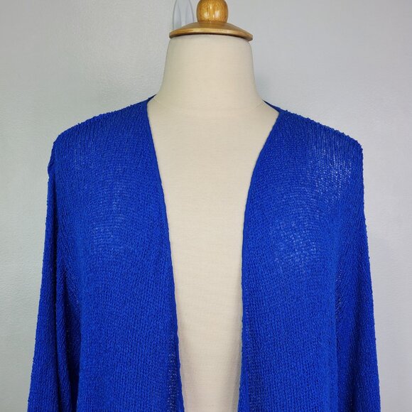 Kaktus Blue Loose Knit Stretchy Open Front Cardigan Shrug NEW NWT Size XXL - Picture 2 of 15